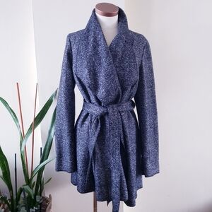 Vintage CHIC by JACOB Wool Blend Draped Waterfront Open Belted Cardi/Jacket - M